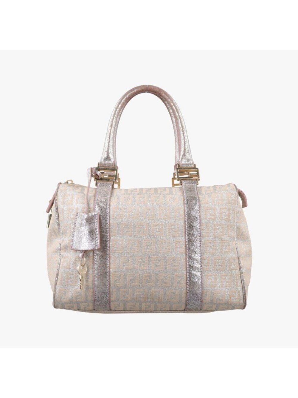 Fendi Sequin Yellow Gradient Pink Silver Canvas Rq6 Handbag